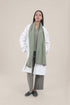 Hand embroidered striped linen-cotton scarf